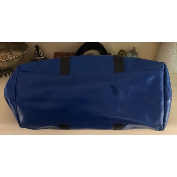 TORY BURCH Very Large Weekender Tote Bag Color block Blue - Picture 8 of 15